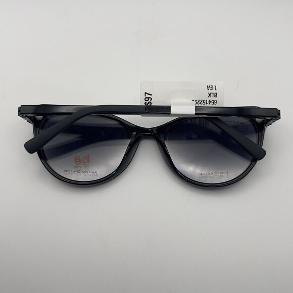 B.e Bio Eyes Eden BLK Full Eyeglass Sunglass Clip-On Frame Round Black 54-18-140 - Picture 11 of 11